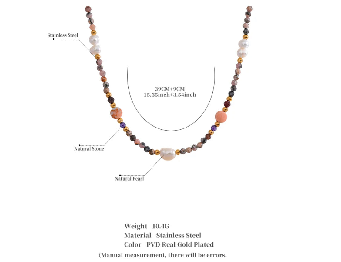 Collar piedras Colores Tierra