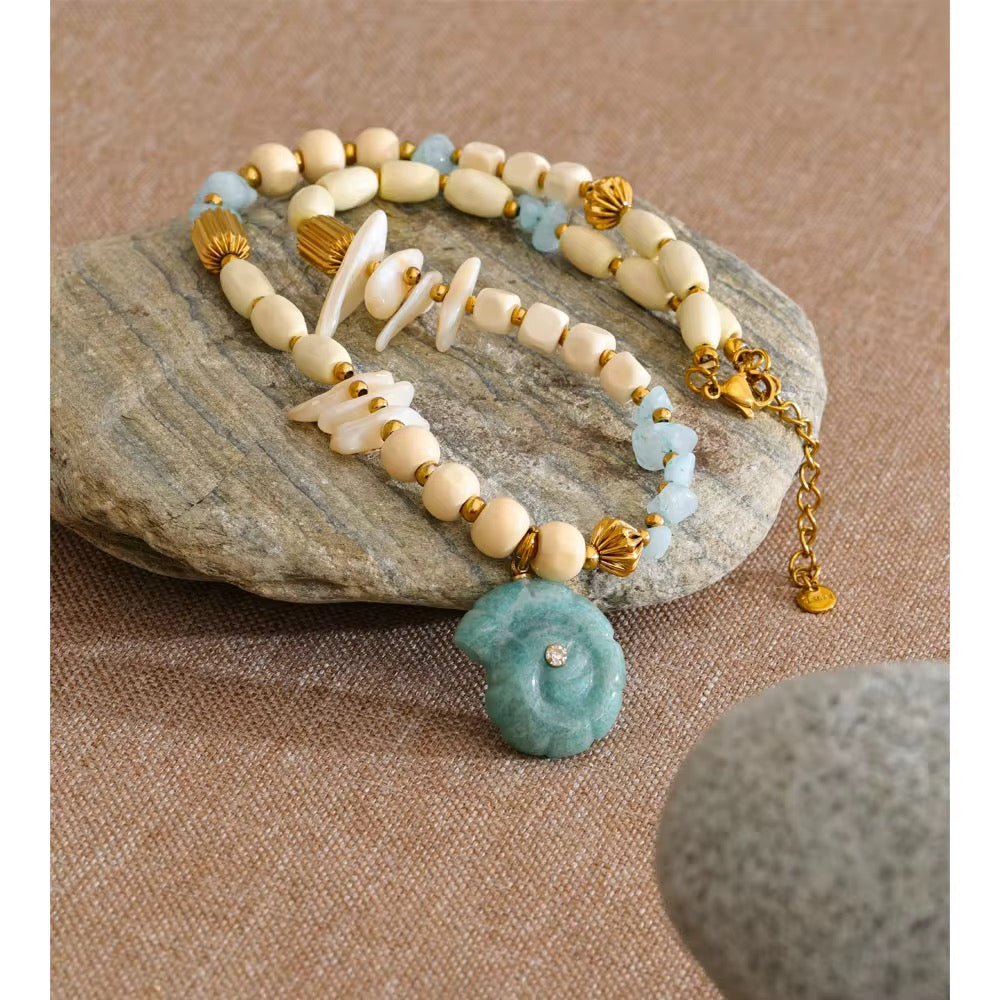 Collar Marfil Aqua Shell
