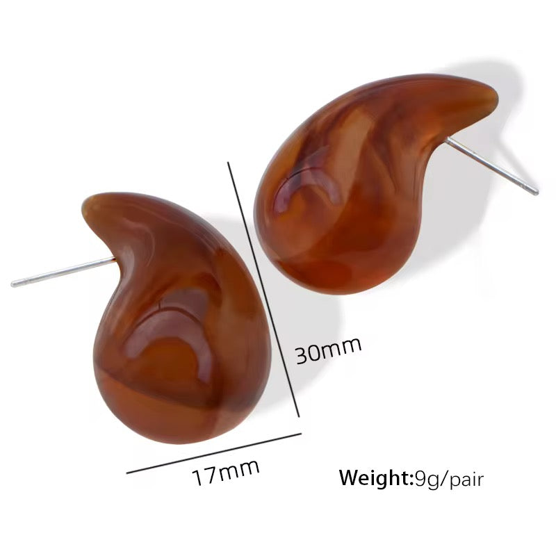 Aretes “Gotas Marmoleadas” – Colores Vibrantes para Brillar