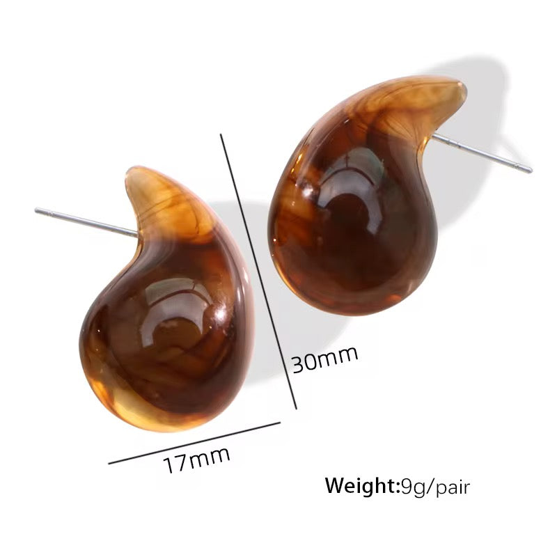 Aretes “Gotas Marmoleadas” – Colores Vibrantes para Brillar
