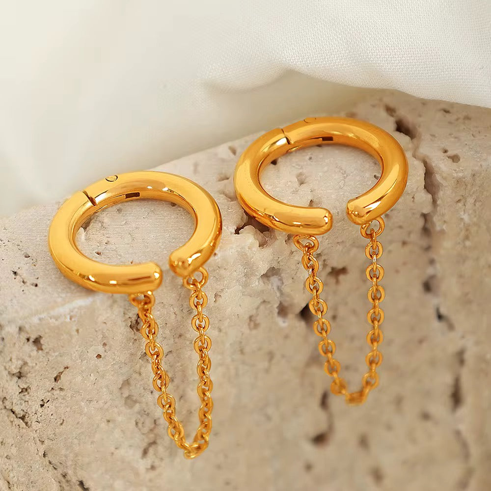 ✨ Ear Cuffs con cadenas: Elegancia y Estilo