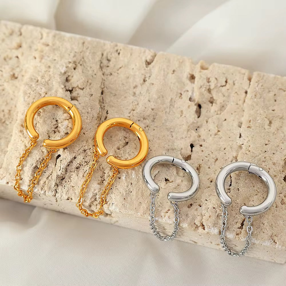 ✨ Ear Cuffs con cadenas: Elegancia y Estilo