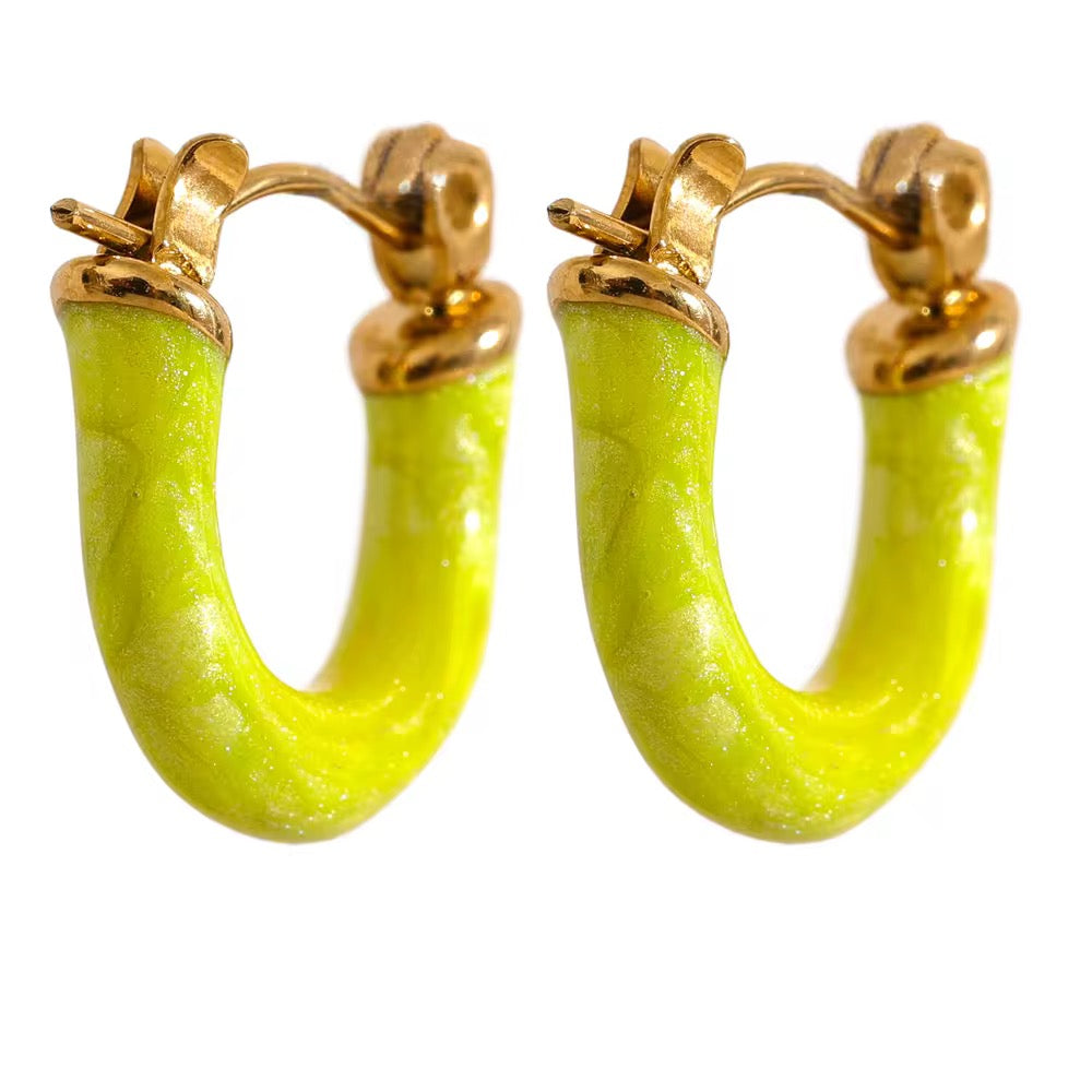 Aretes U esmaltados