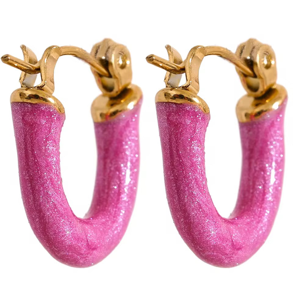 Aretes U esmaltados
