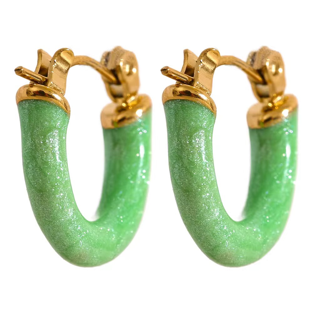 Aretes U esmaltados