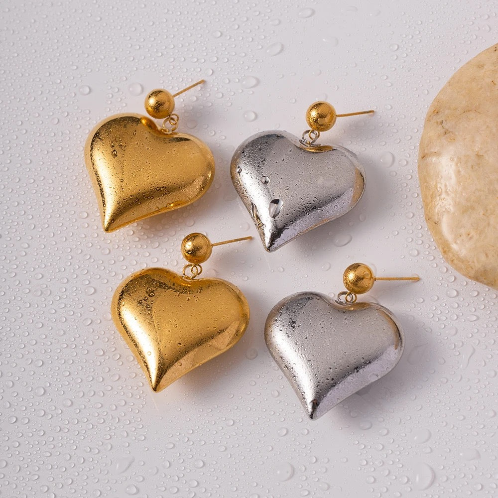 Aretes corazon-balin