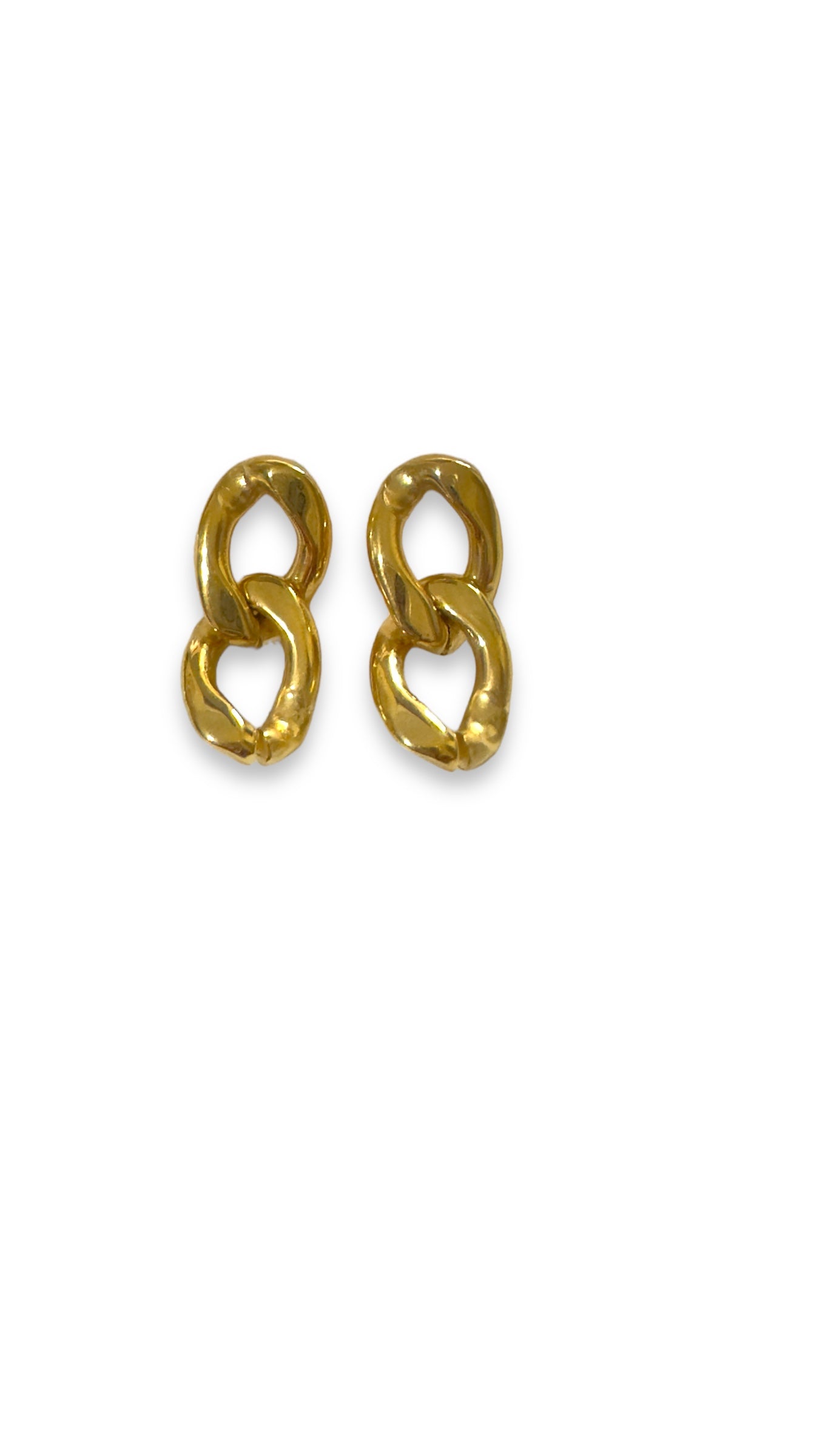 Aretes de eslabones grandes en Acero Inoxidable - Dorado