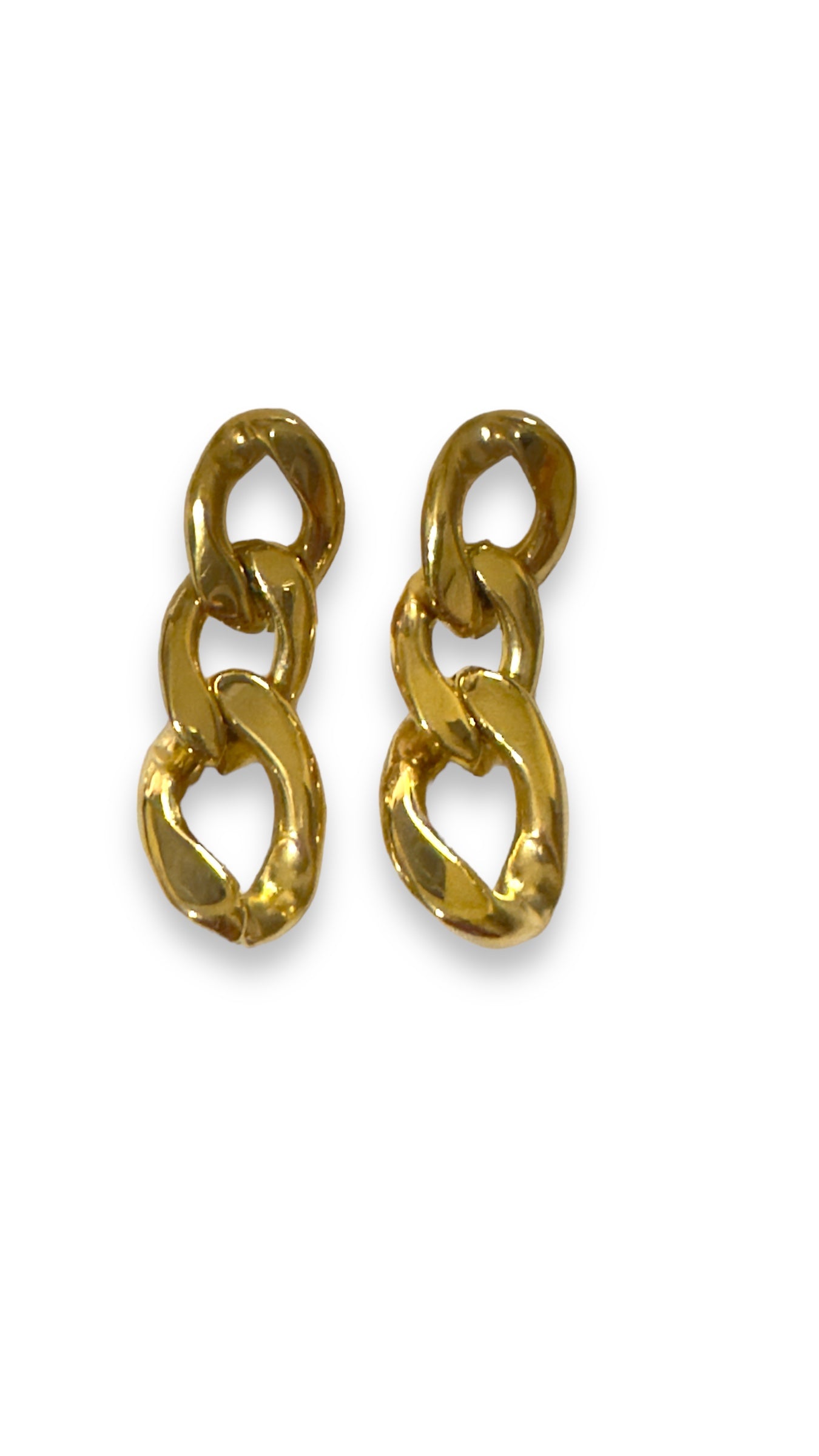 Aretes de eslabones grandes en Acero Inoxidable - Dorado