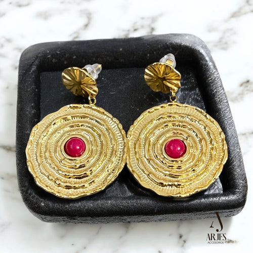 Aretes Solaris Rubí
