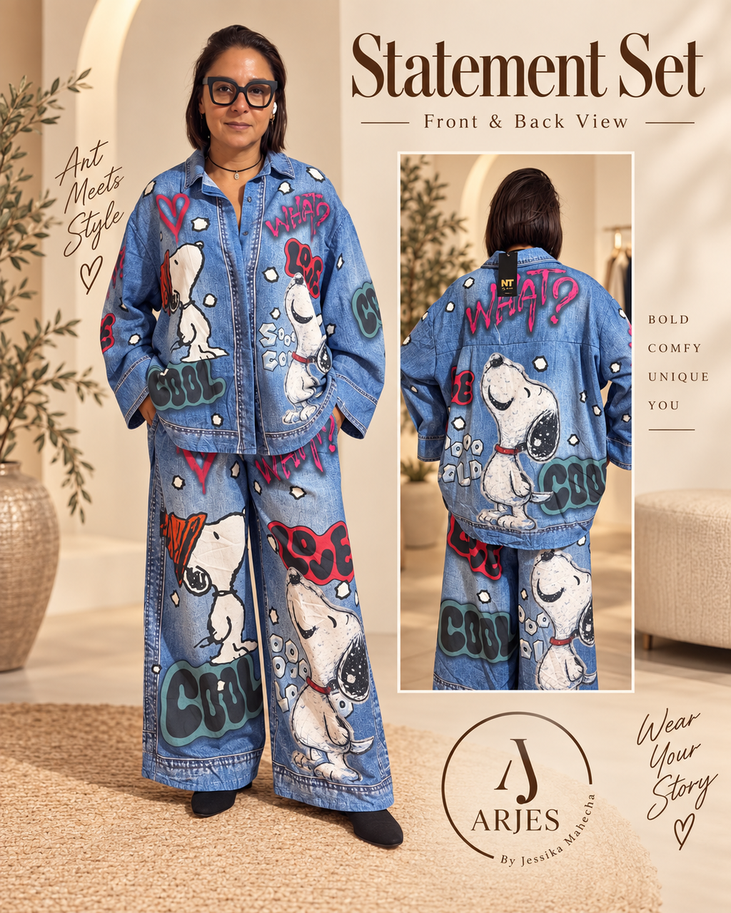 Set Denim Snoopy Urban Chic