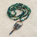 Collar Esencia Turquesa & Cuarzo Azul Handcrafted Beaded Necklace with Copper Accent for Women