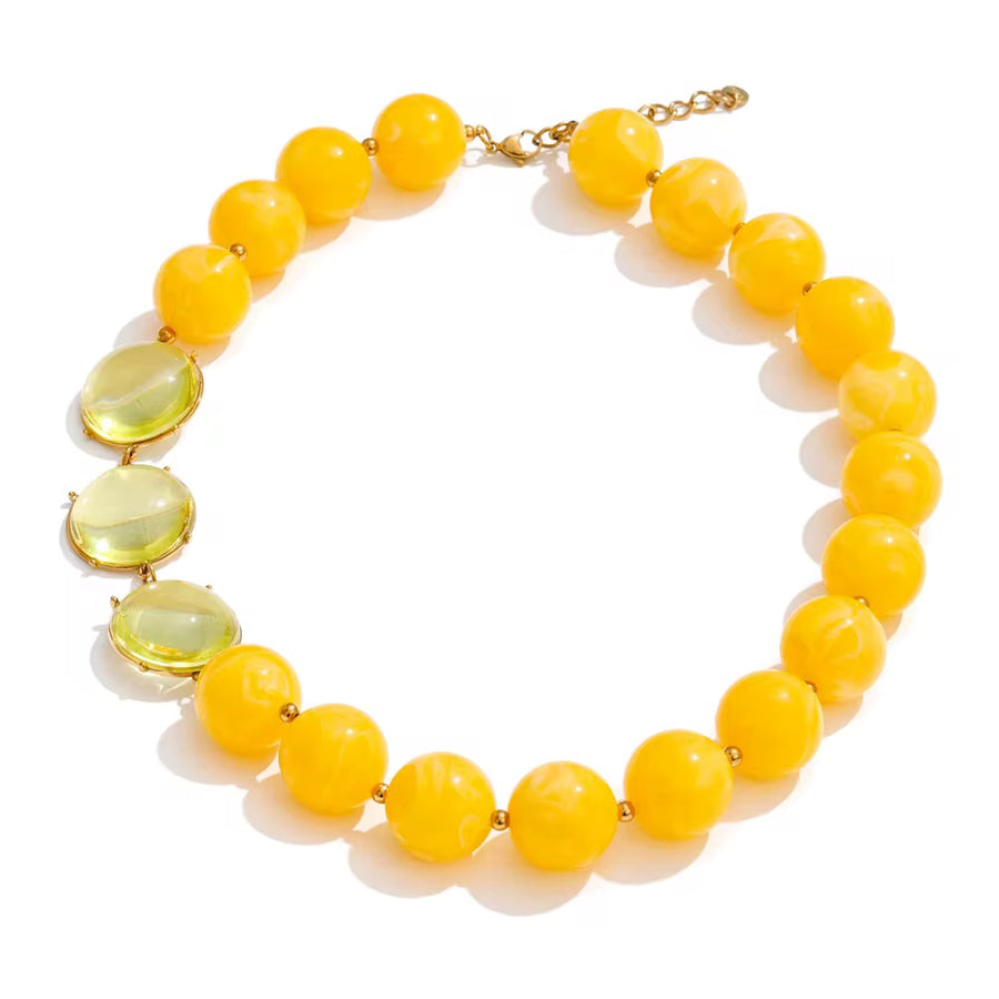 Collar Statement de Resina con Triple Cristal