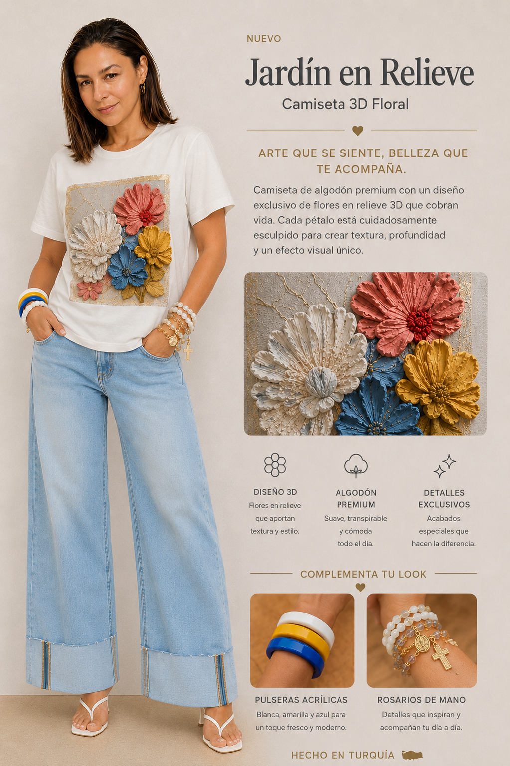 Camiseta Jardín en Relieve 3D – Colección Turca