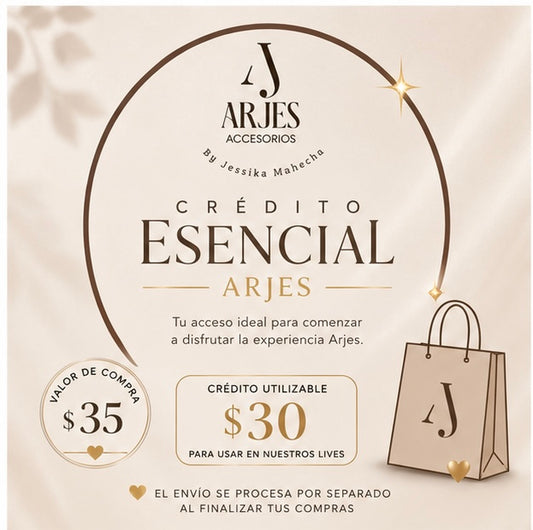 Crédito Esencial Arjes✨ Valor de compra: $35
Crédito utilizable: $30