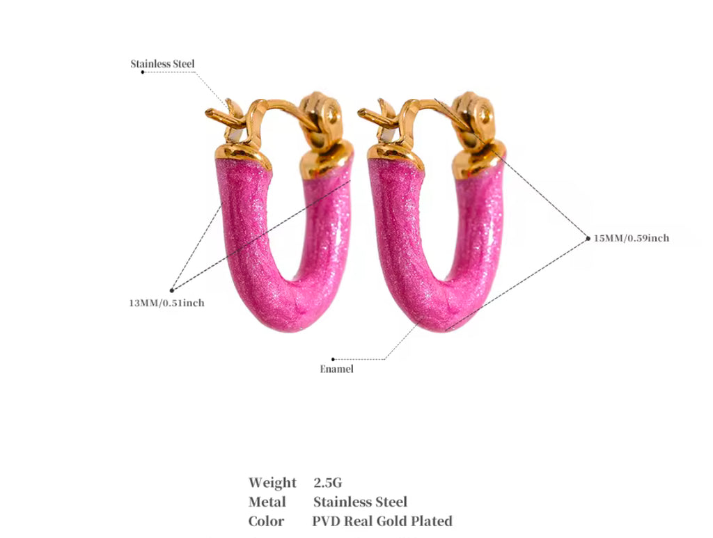 Aretes U esmaltados