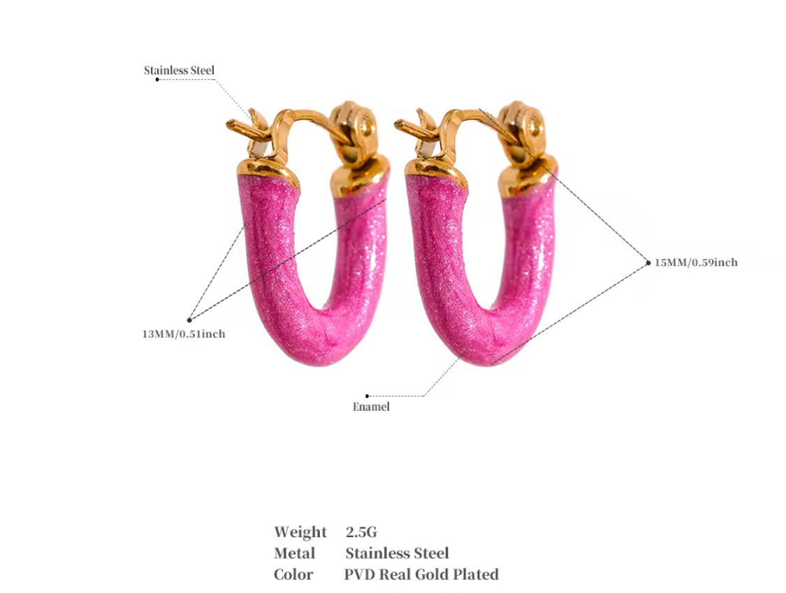 Aretes U esmaltados