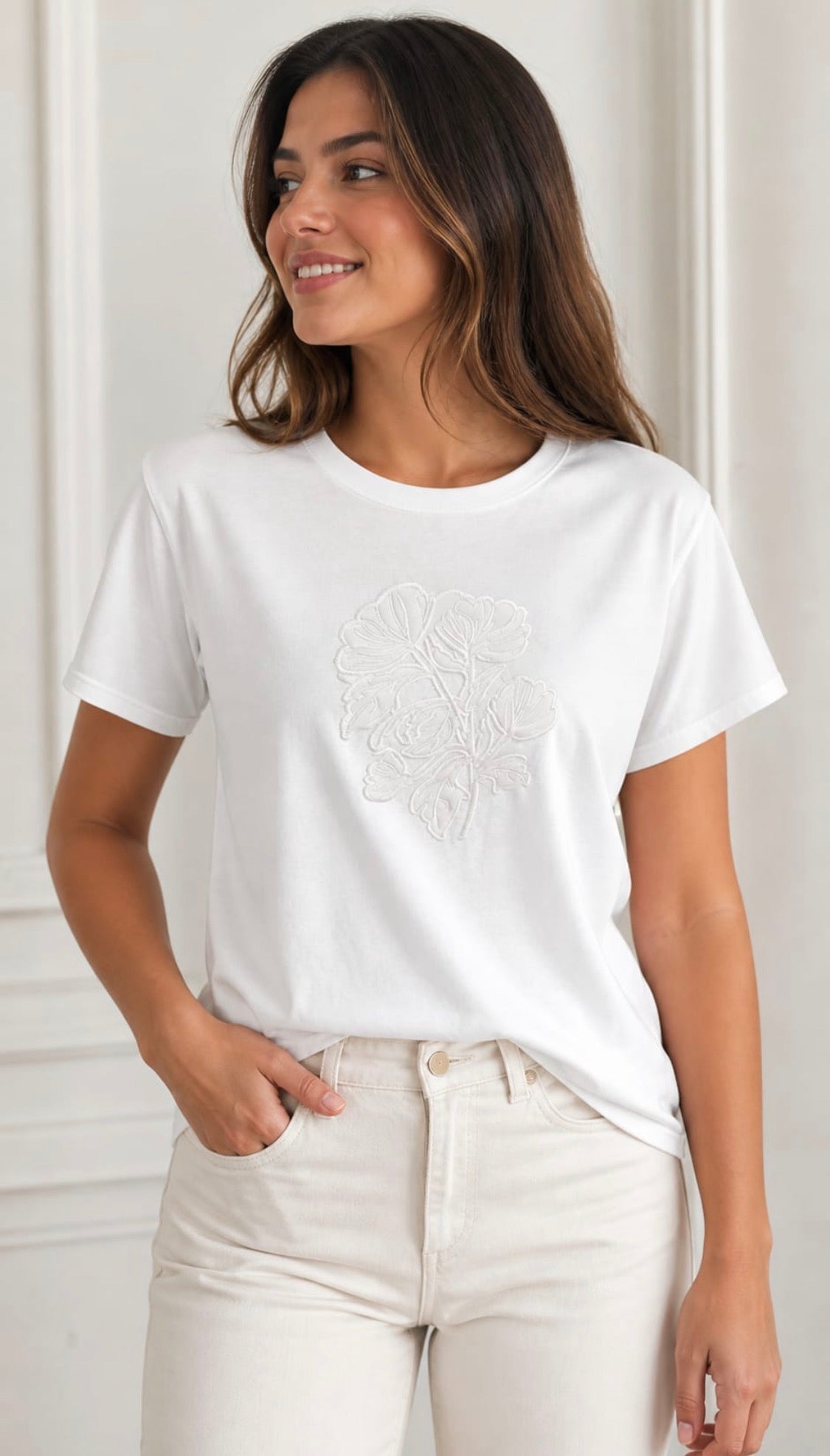 Camiseta Jardín Blanco 3D