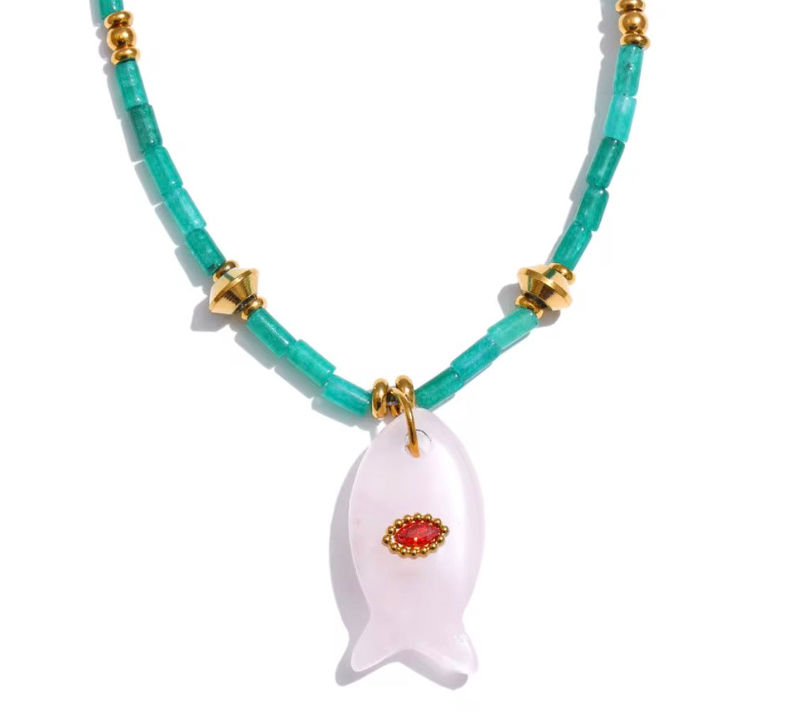 Collar Pescado Piedra Natural