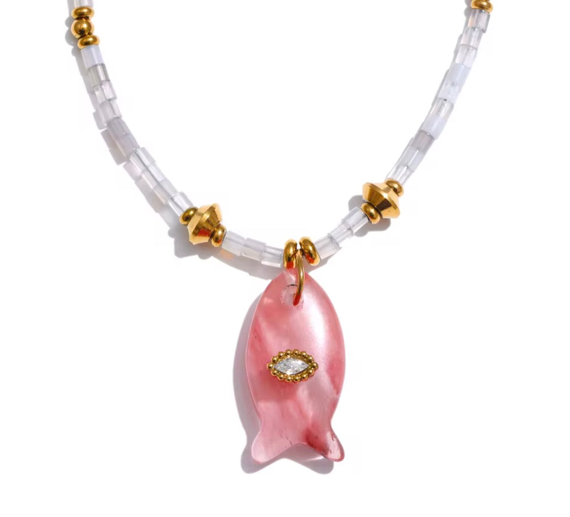 Collar Pescado Piedra Natural