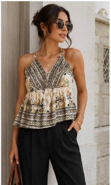 Top Boho Estampado Florar Etnico