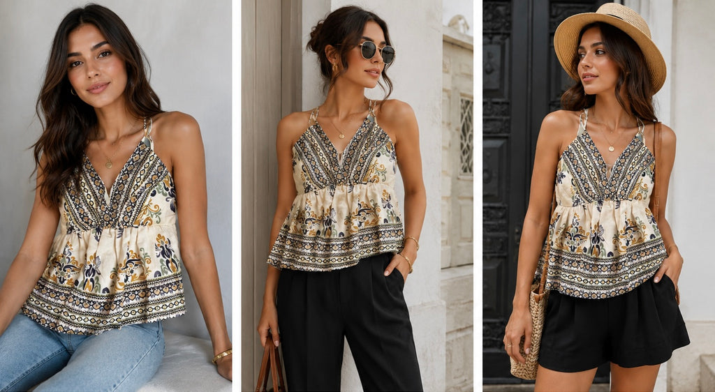 Top Boho Estampado Florar Etnico