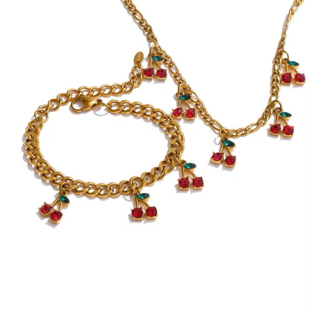 Set Cherry Elegance (Collar y Pulsera)