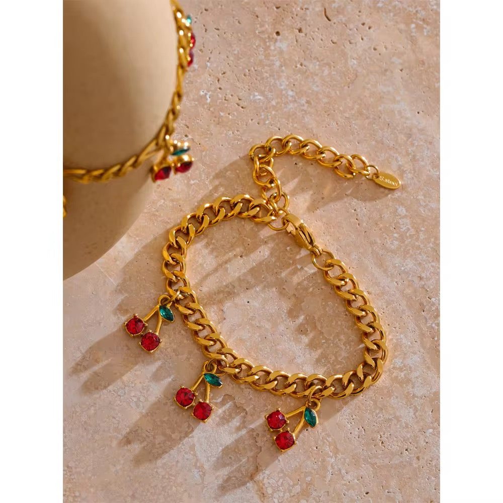 Set Cherry Elegance (Collar y Pulsera)