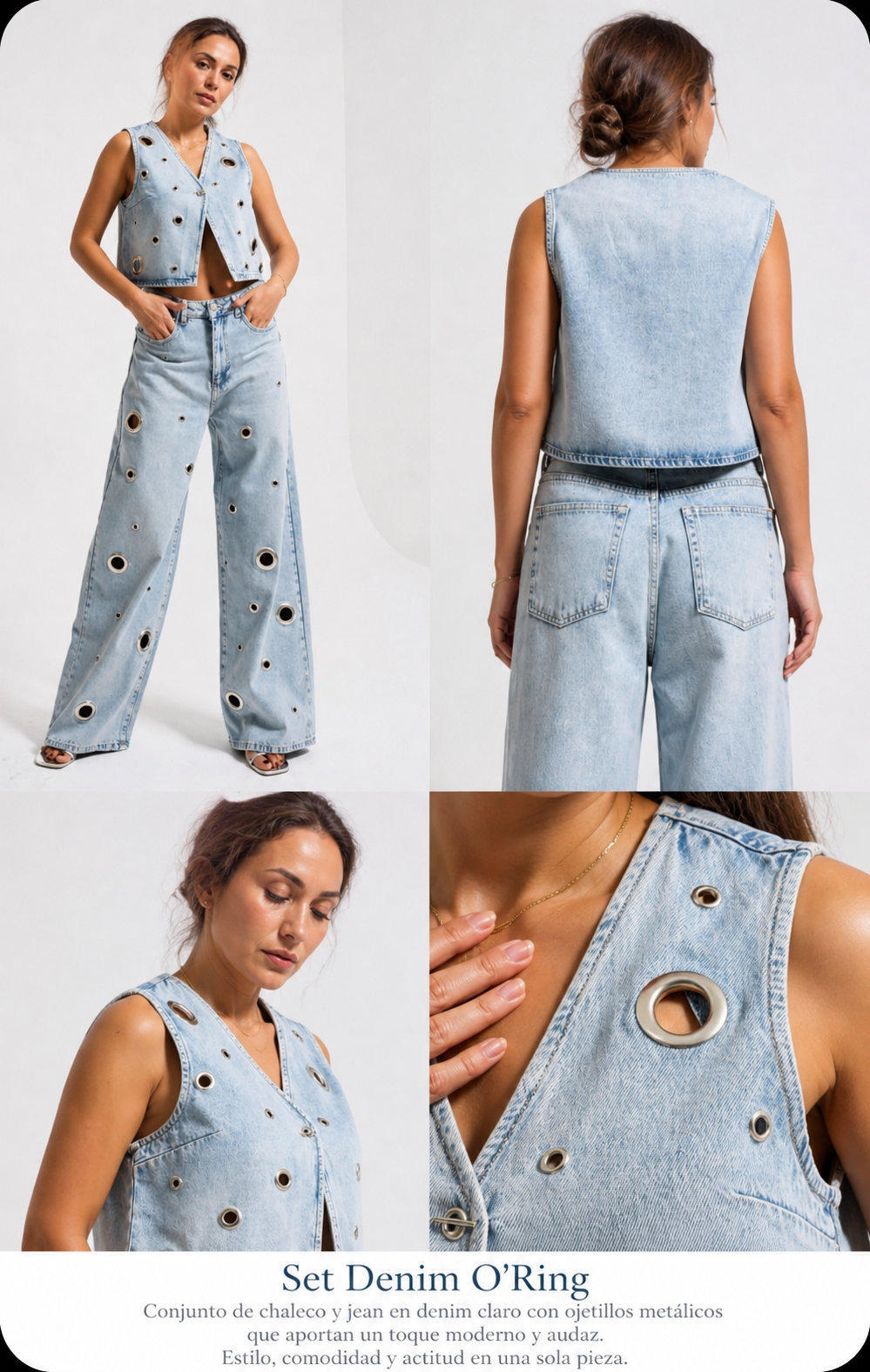 Conjunto de mezclilla con argolla