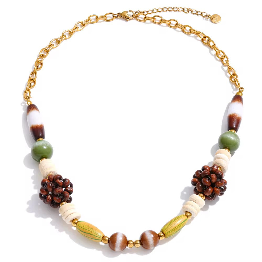 Collar Boho Tierra Oliva