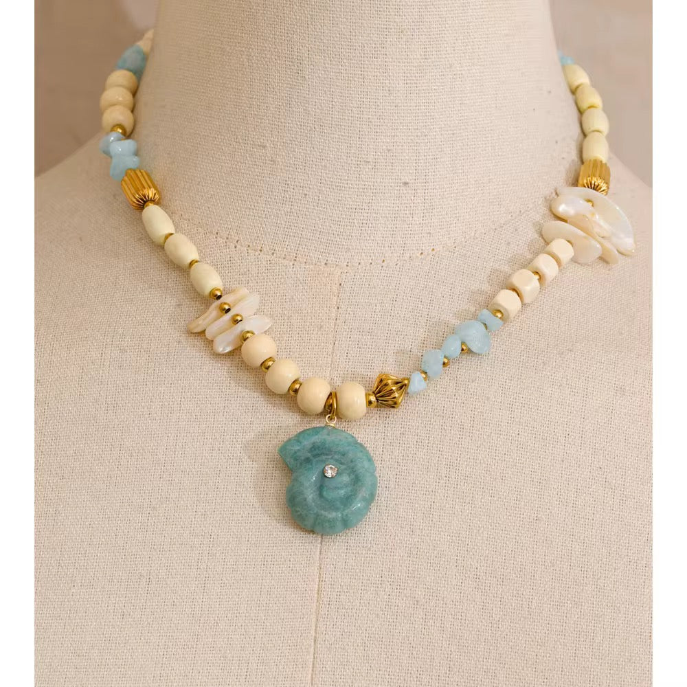 Collar Marfil Aqua Shell