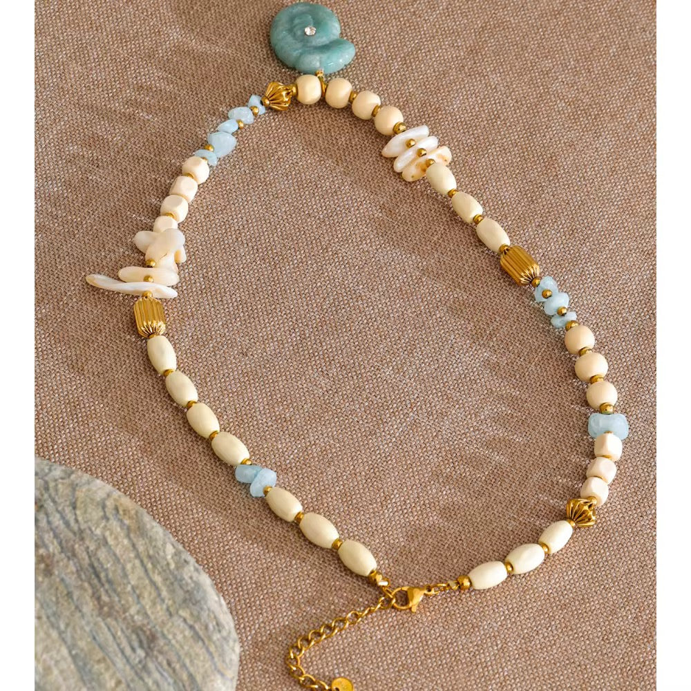Collar Marfil Aqua Shell