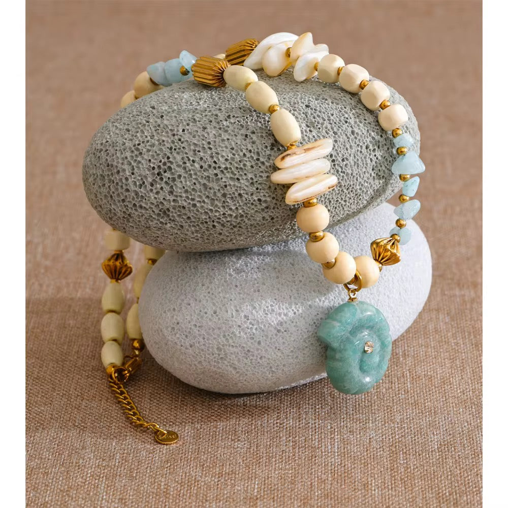 Collar Marfil Aqua Shell