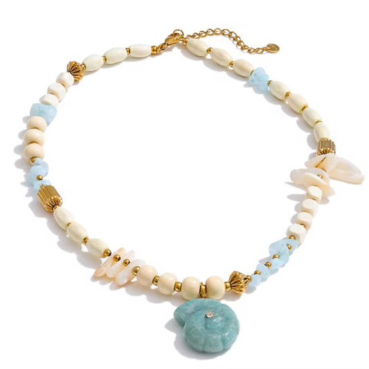 Collar Marfil Aqua Shell