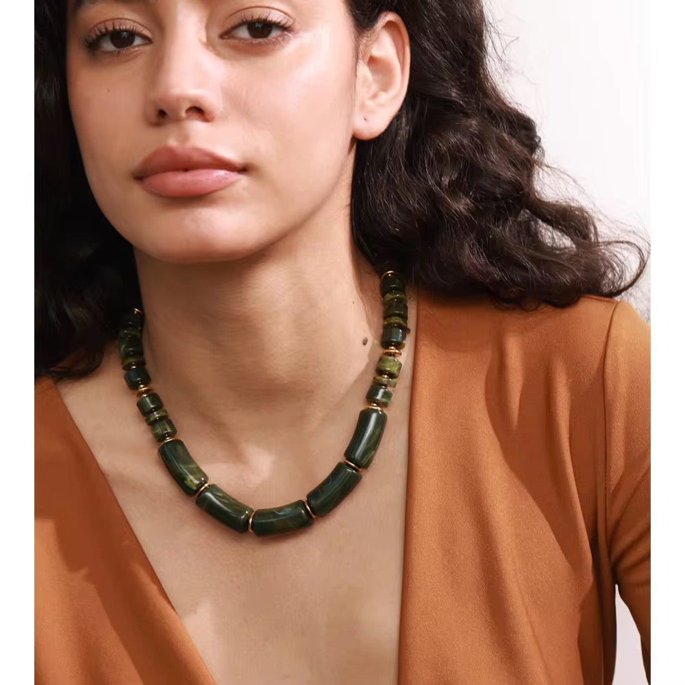 Collar Dúo Ámbar & Oliva