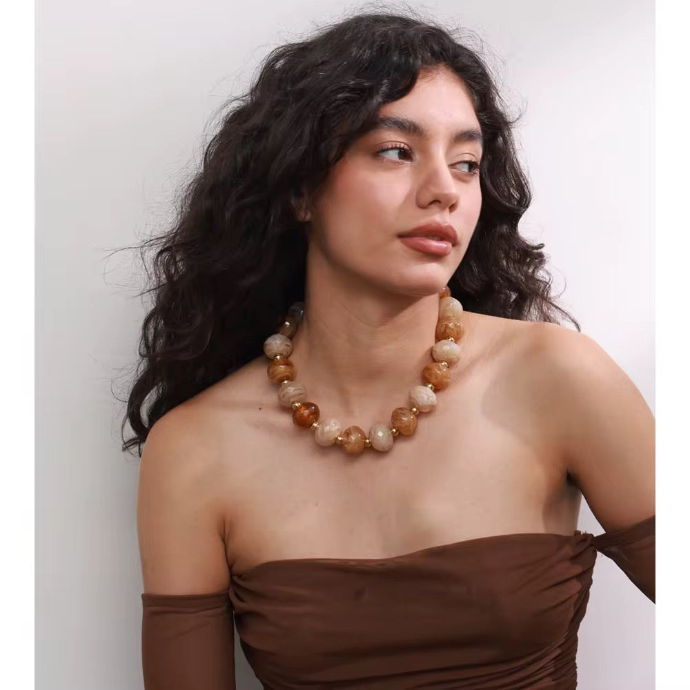 Collar Arena Moka Marmoleado ✨🤎