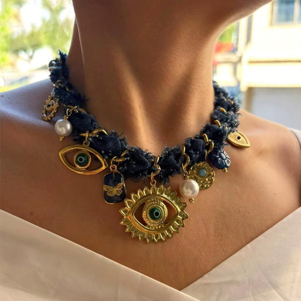 Collar Ojo Místico Denim ✨🧿