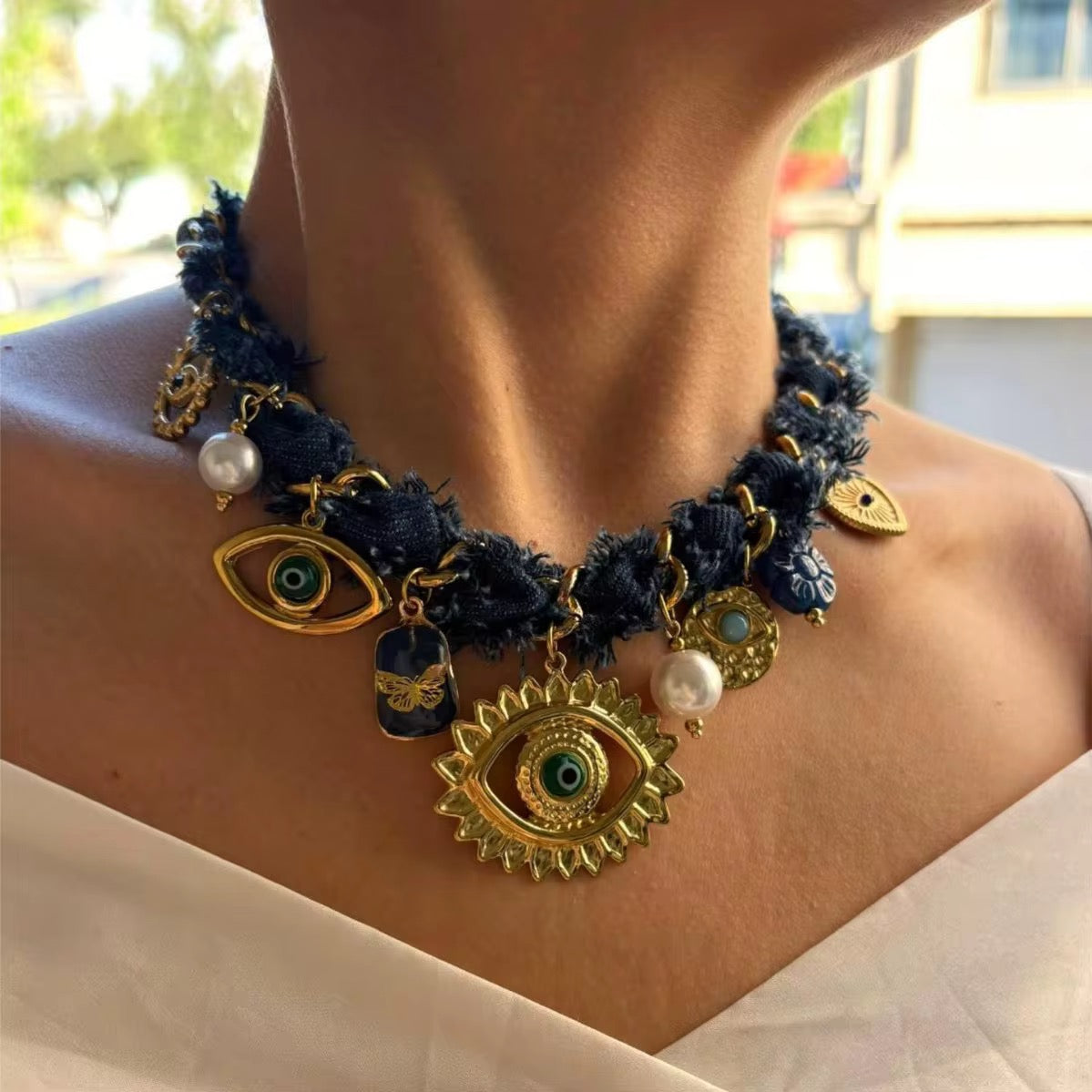 Collar Ojo Místico Denim ✨🧿