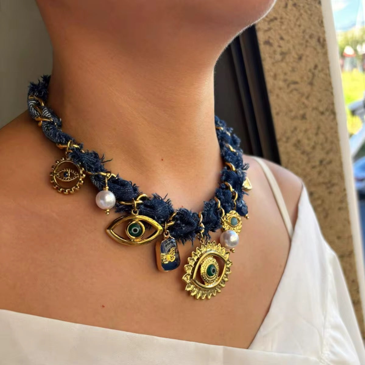 Collar Ojo Místico Denim ✨🧿