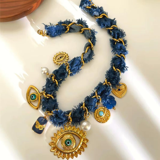 Collar Ojo Místico Denim ✨🧿