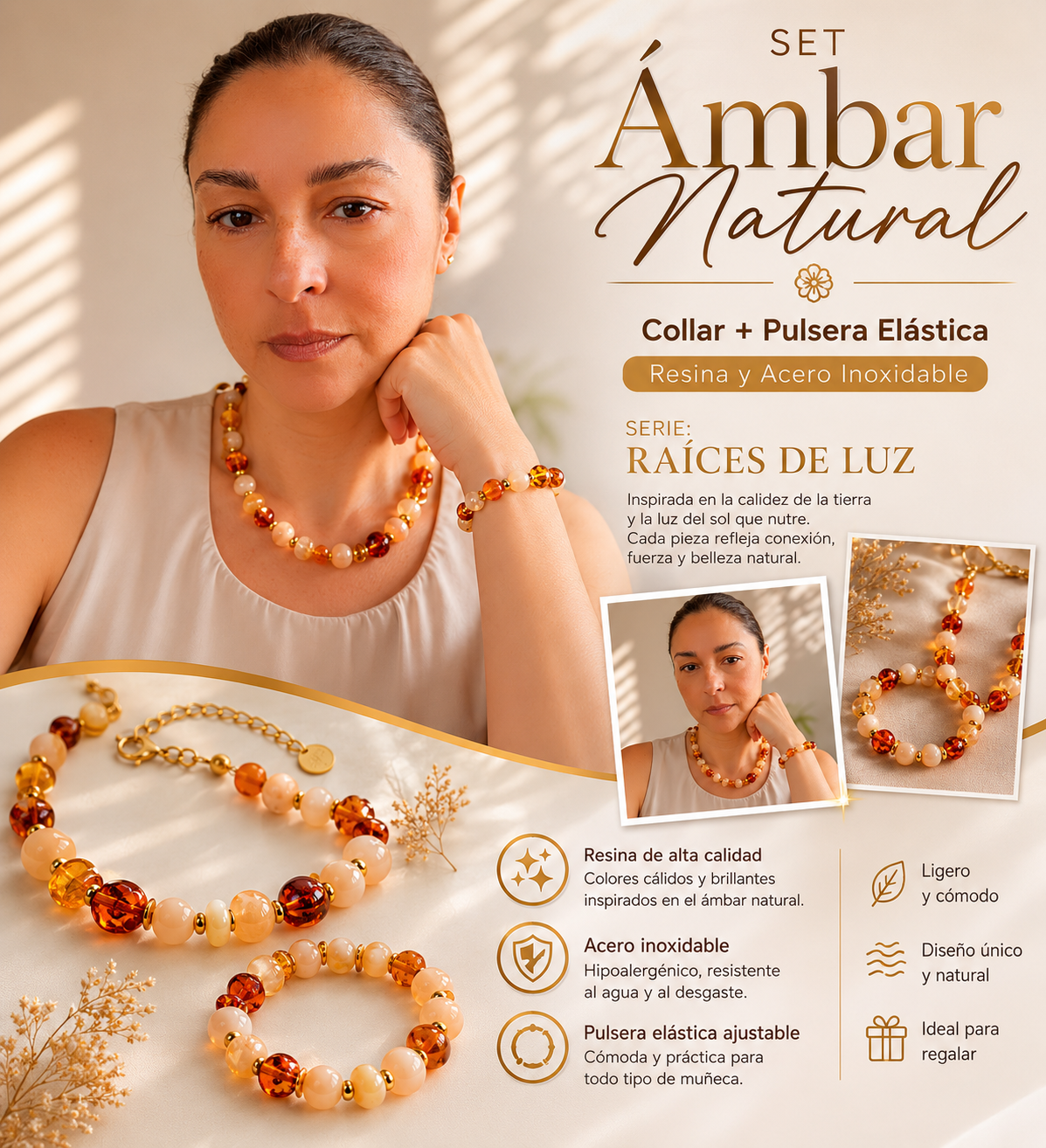 SET ÁMBAR NATURAL