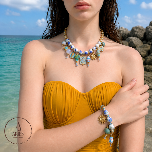 Set Marena – Collar & Pulsera Edición Costa Dorada