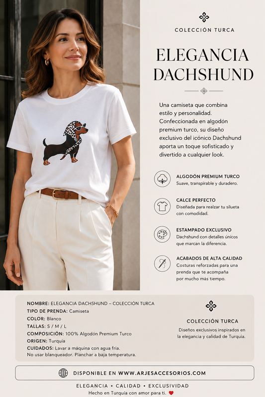 Camiseta Elegancia Dachshund – Colección Turca