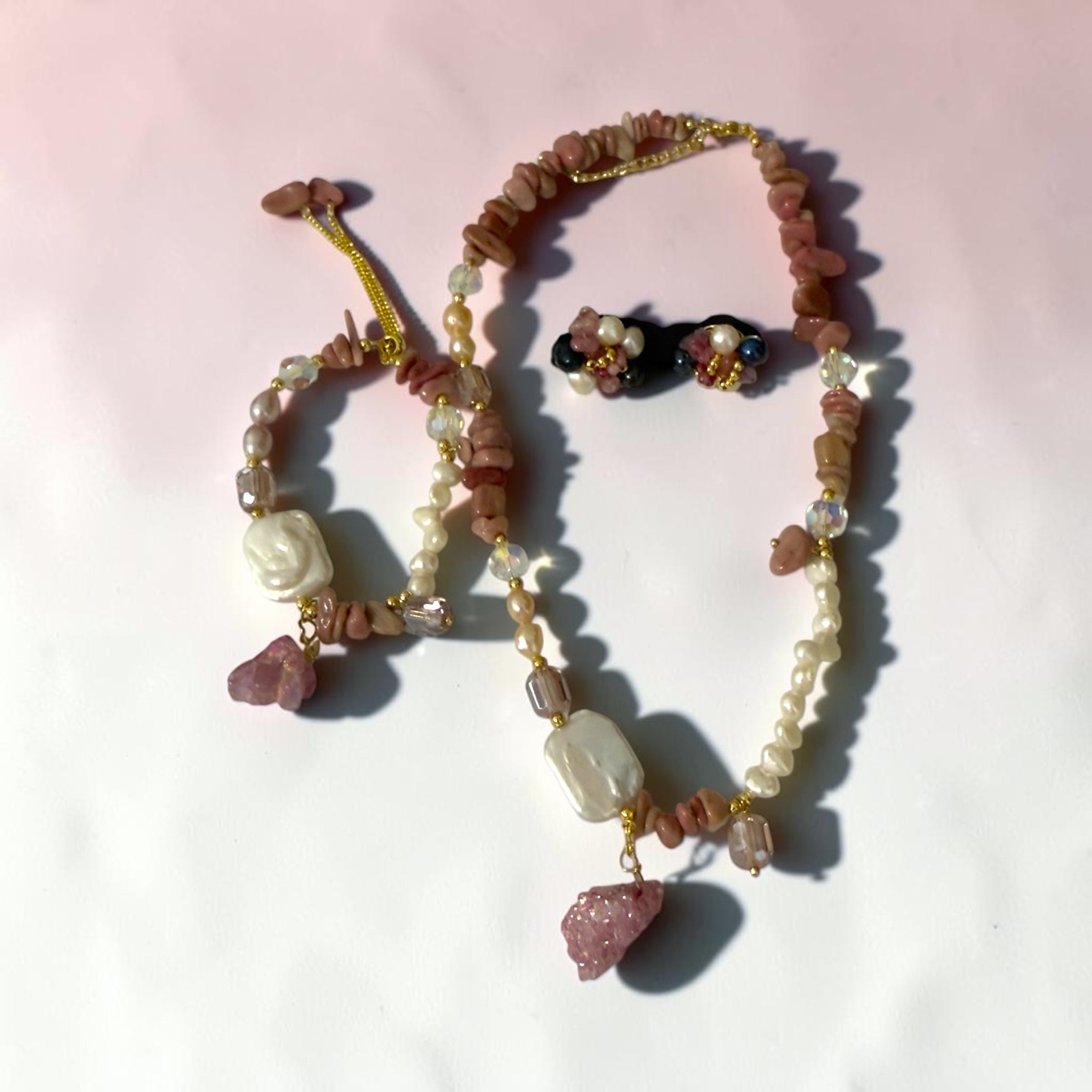 Set Perlas & Piedra Rosé Natural