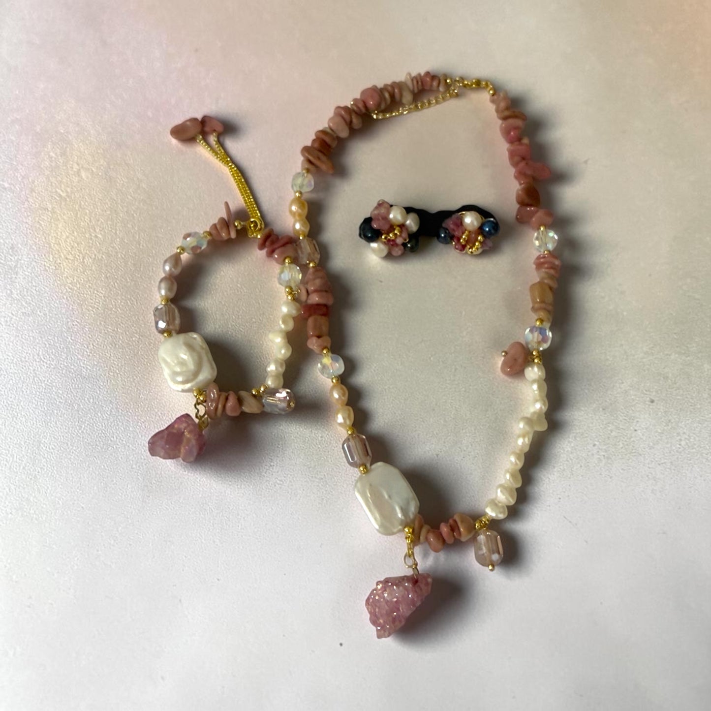Set Perlas & Piedra Rosé Natural