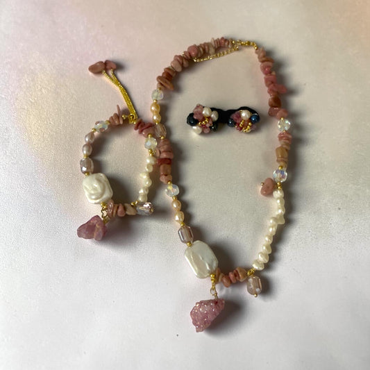 Set Perlas & Piedra Rosé Natural