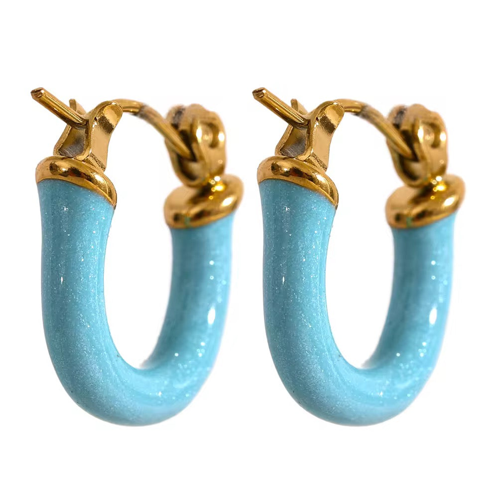 Aretes U esmaltados