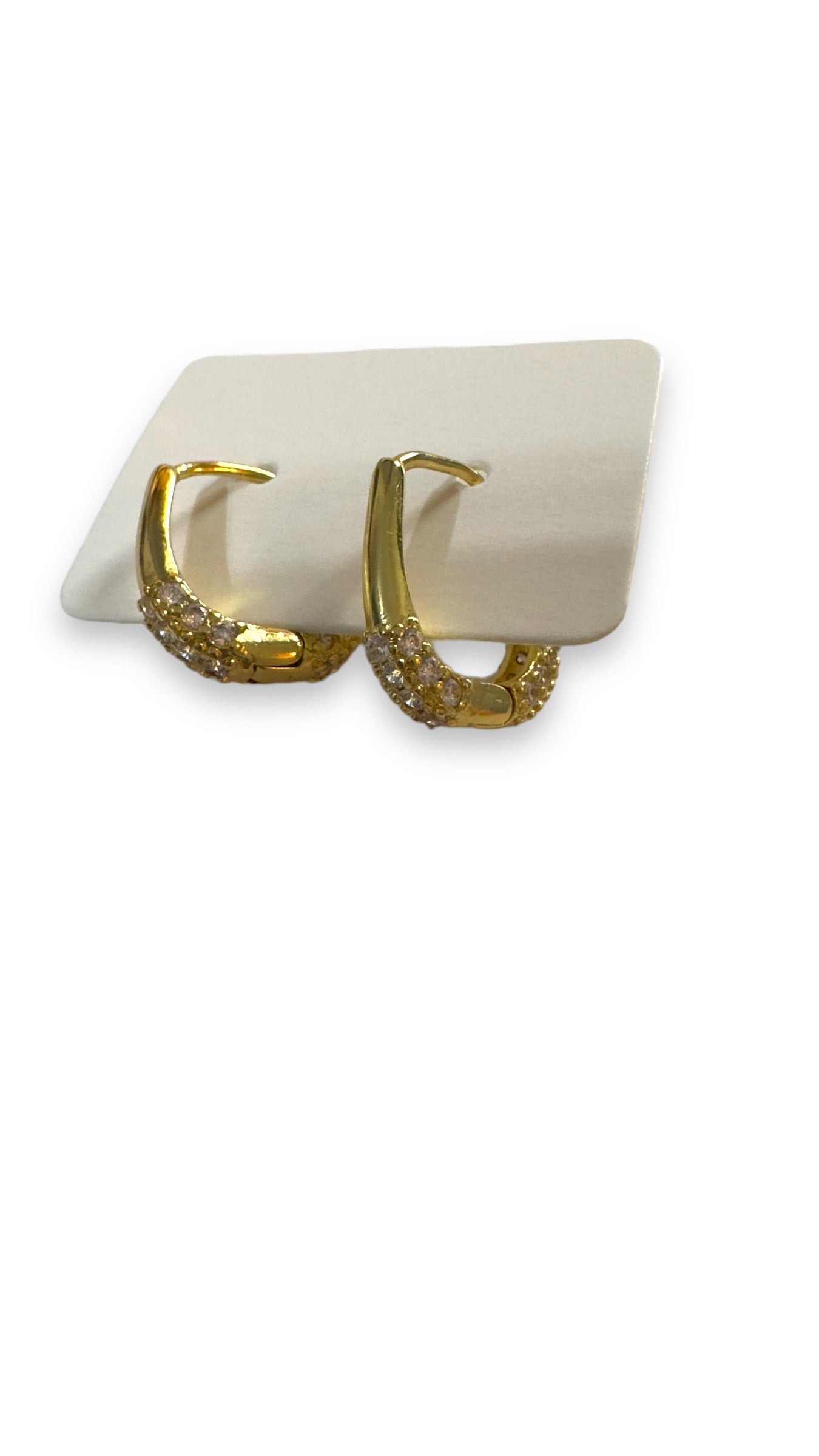 Aretes pequenos con zirconias transparentes Dorado y Plateado