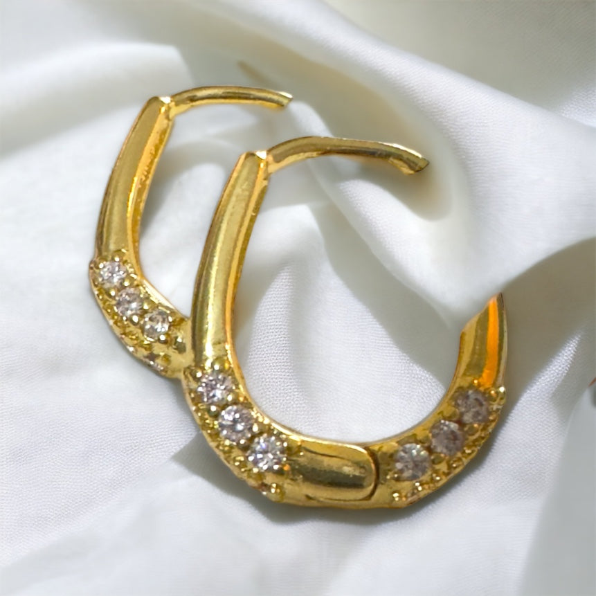 Aretes pequenos con zirconias transparentes Dorado y Plateado