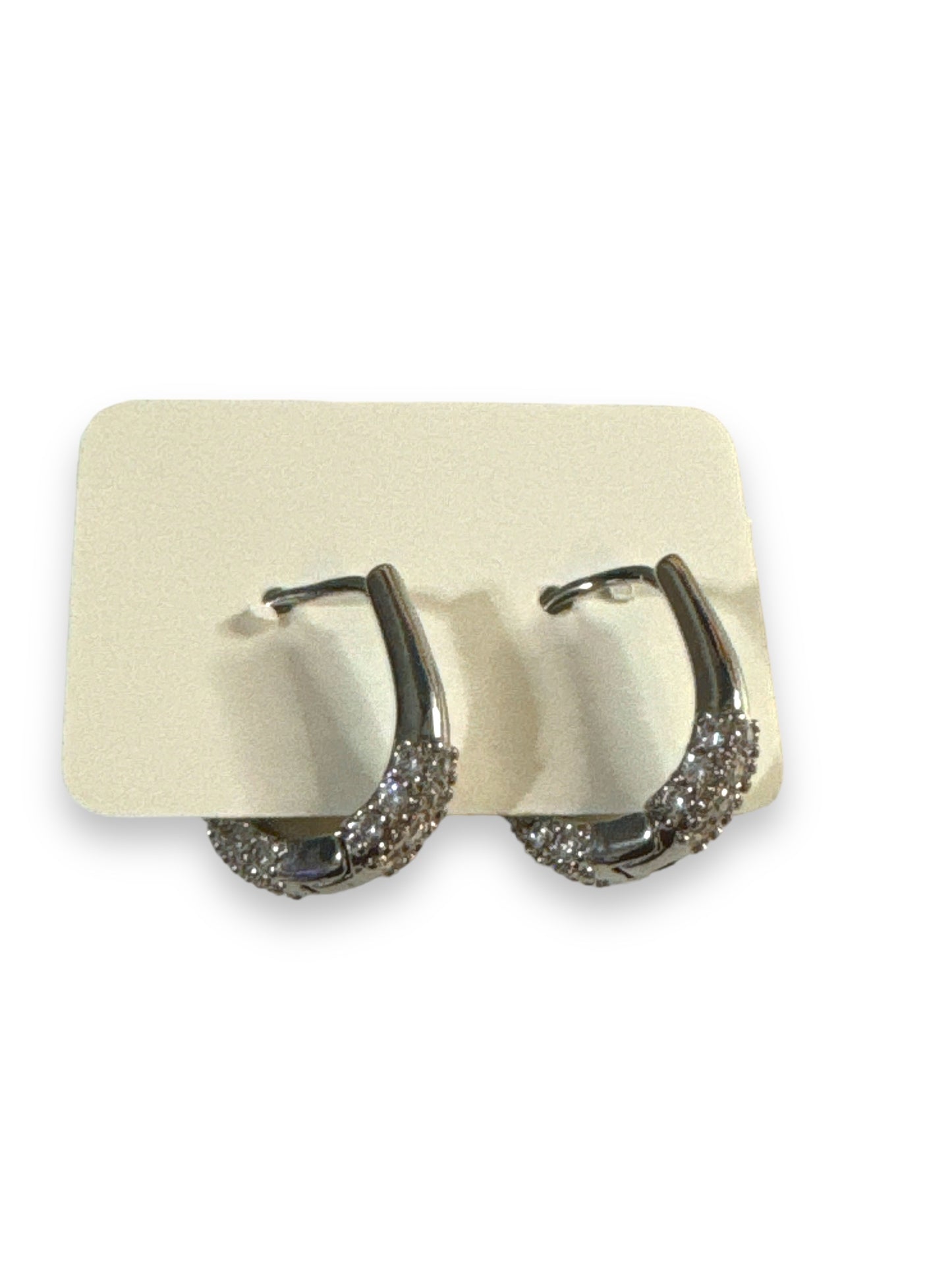 Aretes pequenos con zirconias transparentes Dorado y Plateado