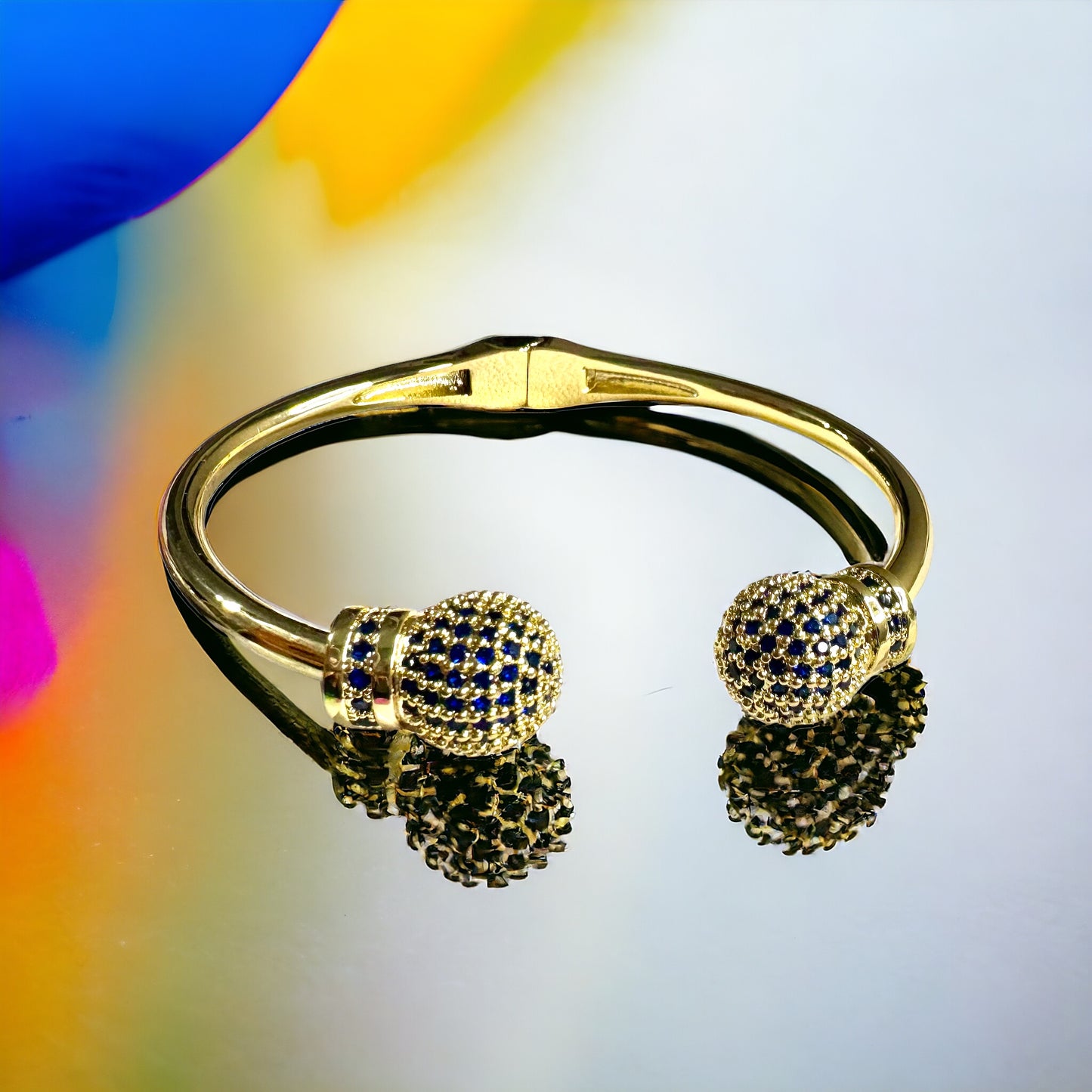 Brazalete dorado con balines brillo